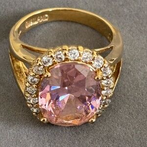 Camrose & Kross JBK Elegant Gold and Pink Kunzite Gemstone Ring size 9